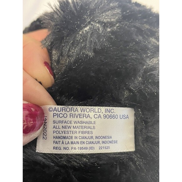 12" and 8” Soft Cuddly Sitting Black Bears Plush Aurora and Wild Republic Set - Picture 12 of 16